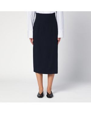 Margaux Lonnberg Navy Blue Wool-blend Marlo Skirt