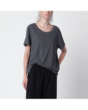 The Row Dera Charcoal Melange Cotton Jersey T-Shirt - Black