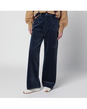 DUNST Wide-Leg Washed Corduroy Jeans - Blue