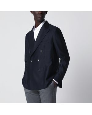 Tagliatore Wool Double-Breasted Jacket - Blue