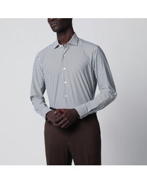Xacus Active Striped Tailor Fit Shirt - Grey