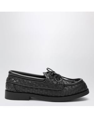 Bottega Veneta Scarpe Da Barca Pier Intrecciato - Nero