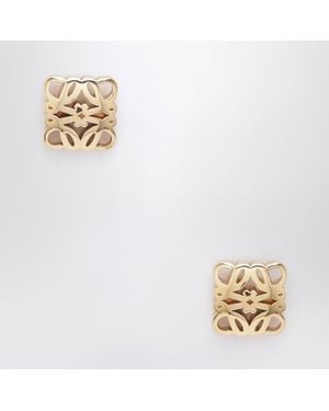 Loewe Tone Anagram Bombé Stud Earrings - Metallic