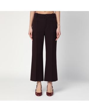 Chloé Wide-leg Wool Trousers - Black