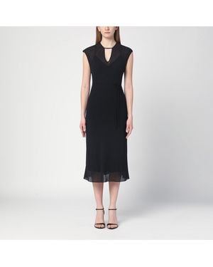 Calvin Klein Midi Dress With Belt - Black