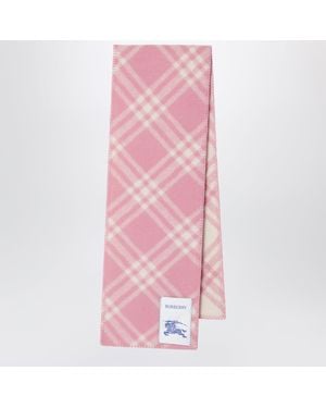 Burberry Check Wool Scarf - Pink