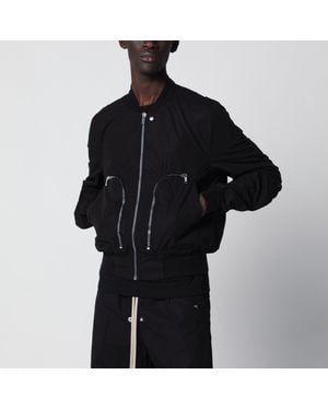 Rick Owens Bauhaus Flight Ribbed Cotton Bomber Jacket - Black