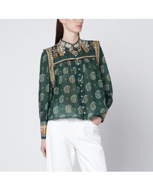 FARM Rio Tayla Cotton Blouse - Green