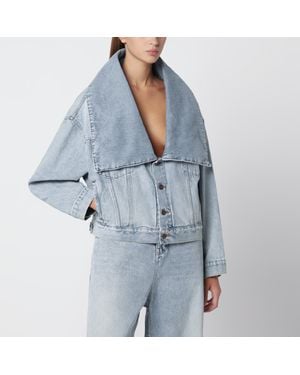 Balenciaga Veste Bleu Clair En Denim À Large Encolure