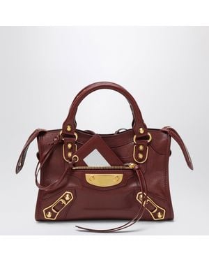 Balenciaga Burgundy Le City Uptown Mini Bag - Purple