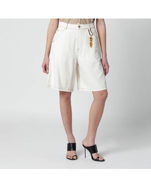 DARKPARK Ecru Cotton Bermuda Shorts - White