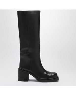Miu Miu Leather Boots - Black