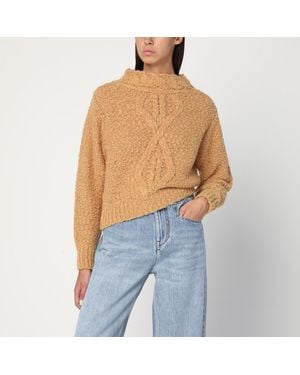 Isabel Marant Caramel-Coloured Romane Jumper With Cable Knit - Blue