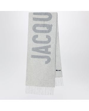 Jacquemus Wool Scarf With Logo - Grey