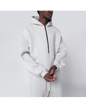 Fear Of God Mélange Hooded Sweatshirt With Zip - White