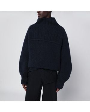 Dries Van Noten Maglione navy in lana - Blu
