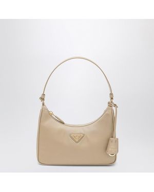 Prada Mini borsa re-edition 2005 in re-nylon e saffiano cammello - Neutro