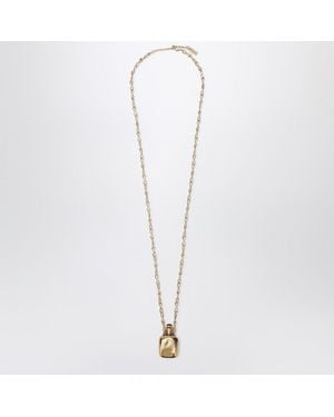 Chloé Vintage Brass Elixir Pendant Necklace - White