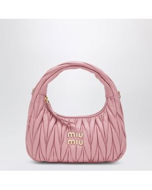 Miu Miu Kleine Rosa Miu Wander Tasche Aus Matelassé-Leder - Pink