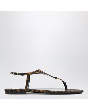 Saint Laurent Cassandre Sandals - Brown