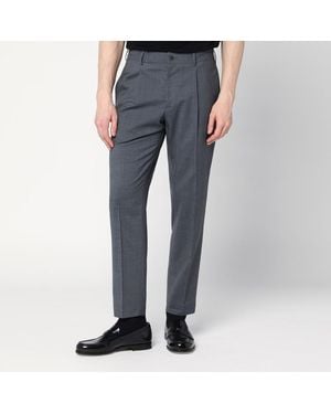 Santaniello Pantalone antracite in misto lana - Blu