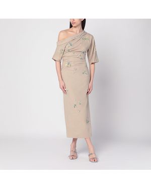 BERNADETTE Embroidered Bowery Dress - Natural