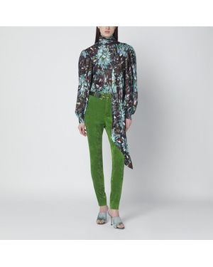 Gucci Printed Silk Twill Shirt - Green