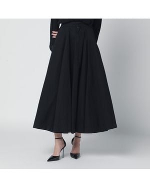 Balenciaga Cotton Ripstop Godet Maxi Skirt - Black