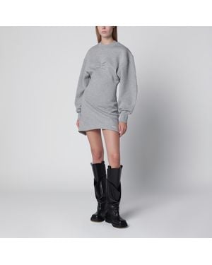 The Attico Melange Cotton Jersey Mini Dress - Grey
