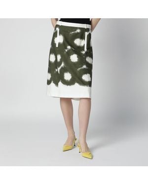 Prada Cotton Skirt With Military Pattern - Black