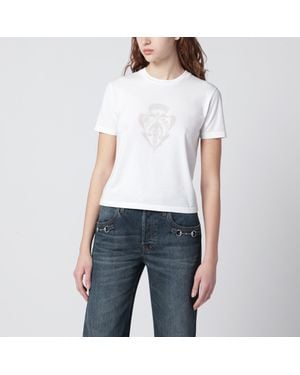 Gucci Cotton T-Shirt With Logo Crest - White