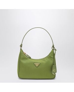 Prada Mini borsa re-edition 2005 in re-nylon e saffiano edera - Verde