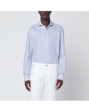 Xacus Striped Travel Shirt - Blue