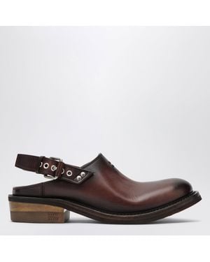 Miu Miu Foule Clogs - Brown