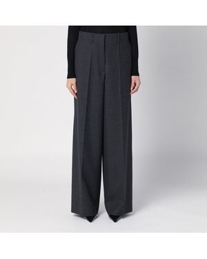 Givenchy Dark Wool Wide Pants - Black
