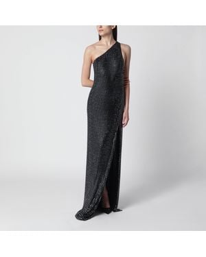 Gucci Long Jersey Dress With Crystal Embroidery - Black