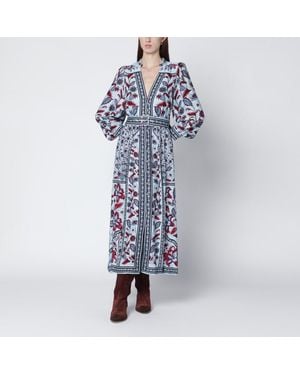 FARM Rio Light Midi Dress With Floral Print - Blue