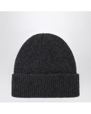 Roberto Collina Bonnet En Cachemire Gris Anthracite - Noir