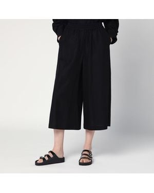 Loewe Pantaloni crop neri in misto lino - Nero
