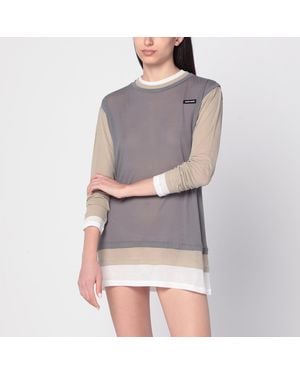 Miu Miu Set Of Three T-Shirts/Pumice/Lead - Grey