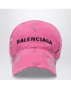 Balenciaga Cappello upcycled in drill di cotone - Rosa