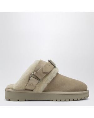 Burberry Mule chubby in suede e shearling beige - Neutro