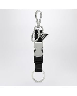 Prada Keychain With Snap Buckle - White