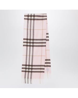Burberry Cashmere Scarf With A Checked Pattern - Pink