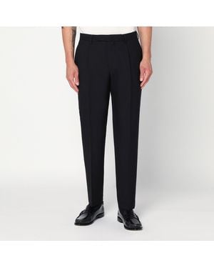 Santaniello Regular Wool Trousers - Black