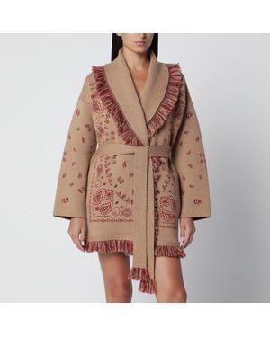 Alanui Cardigan Jacquard Bandana - Marrone