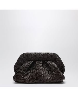 THEMOIRÈ Gathered Vegan Leather Clutch - Black