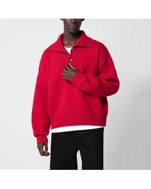 Ami Paris Ruby Wool Jumper - Red
