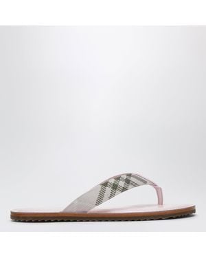 Burberry Rosa Pavilion Sandalen Mit Check-Muster - Weiß