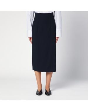 Margaux Lonnberg Navy Wool-blend Marlo Skirt - Blue